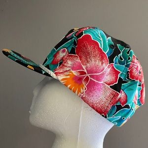 Vintage SnapBack Trucker Hat Tropical Hawaiian 90s Y2K San Sun Braided Brim API